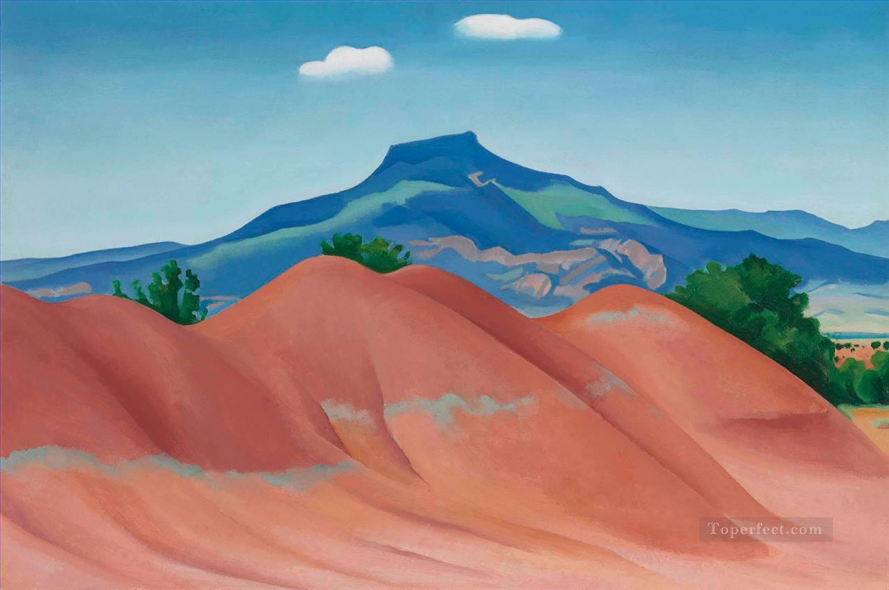 pedernal with red hills red hills with the pedernal Georgia Okeeffe American modernism Precisionism Oil Paintings